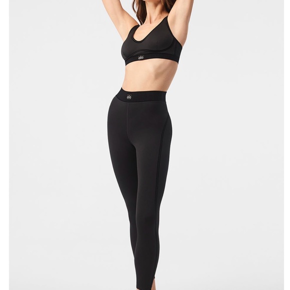 ALO Yoga Black Airlift High-Waist 7/8 Line Up Legging - Picture 2 of 3